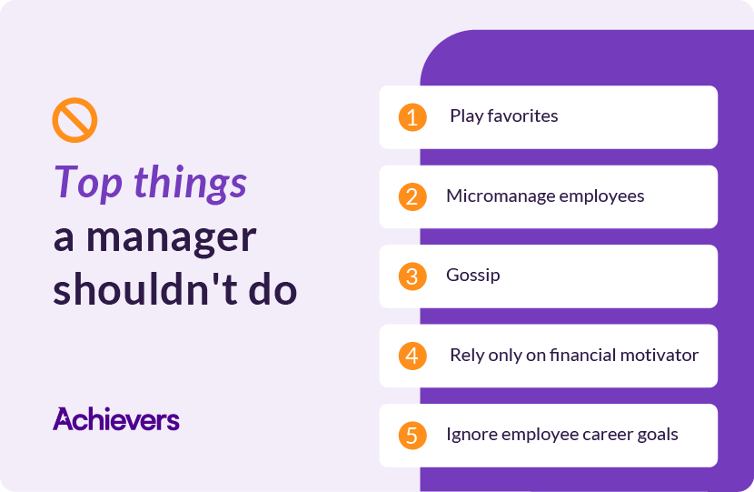 Top things managers shouldn't do