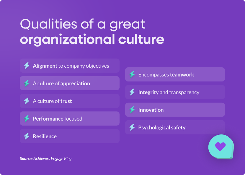 Qualities of a great organizational culture