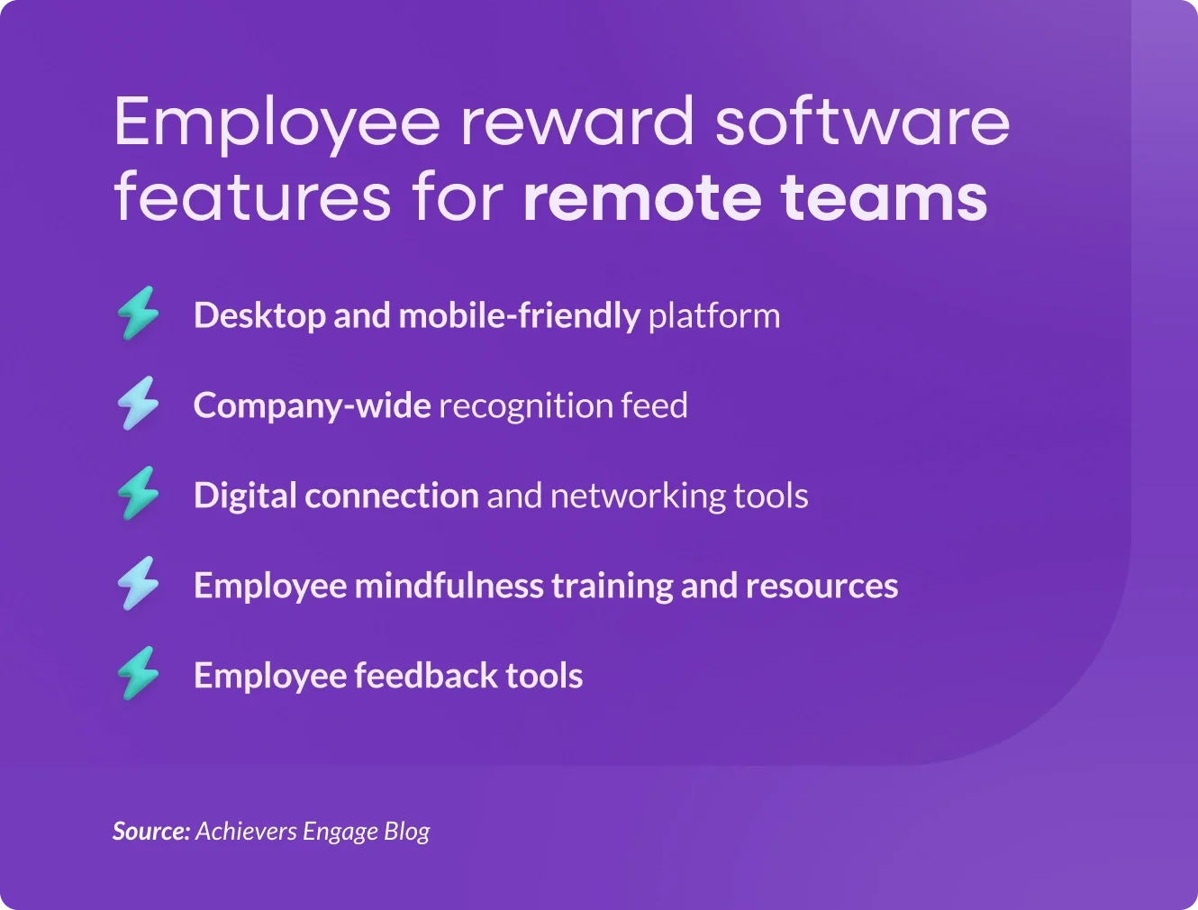 Employee reward software features for remote teams